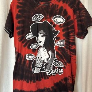 Red and Black Graphic Short Sleeve Tee